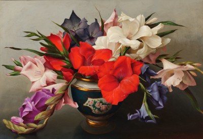 Composition florale aux glaïeuls